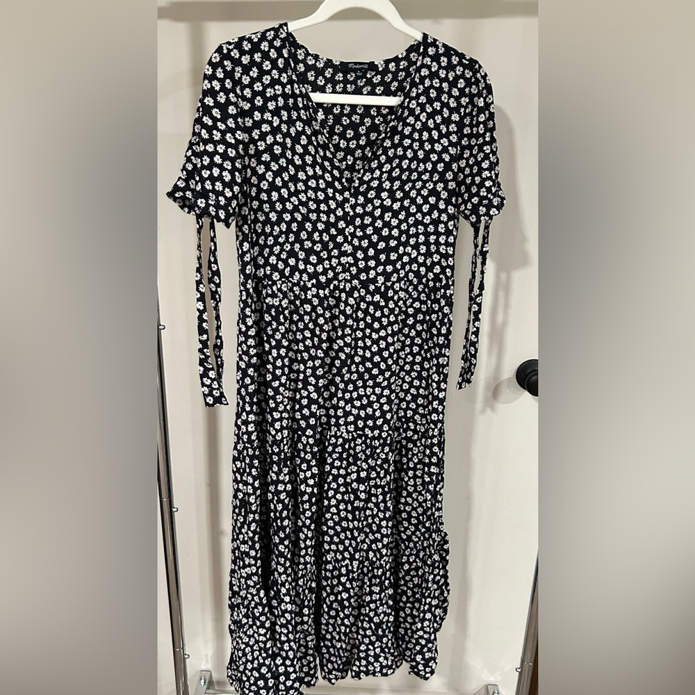 Madewell Black Floral Dress - Medium